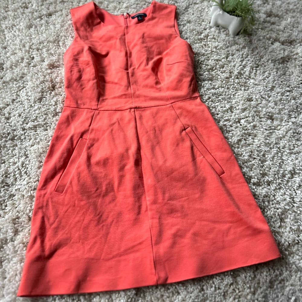 Lands End Shabby Chic orange pocketed tight thick summer event casual da…